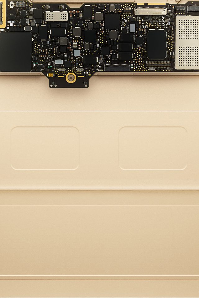 Inside Apple Mackbook Gold Art Android wallpaper