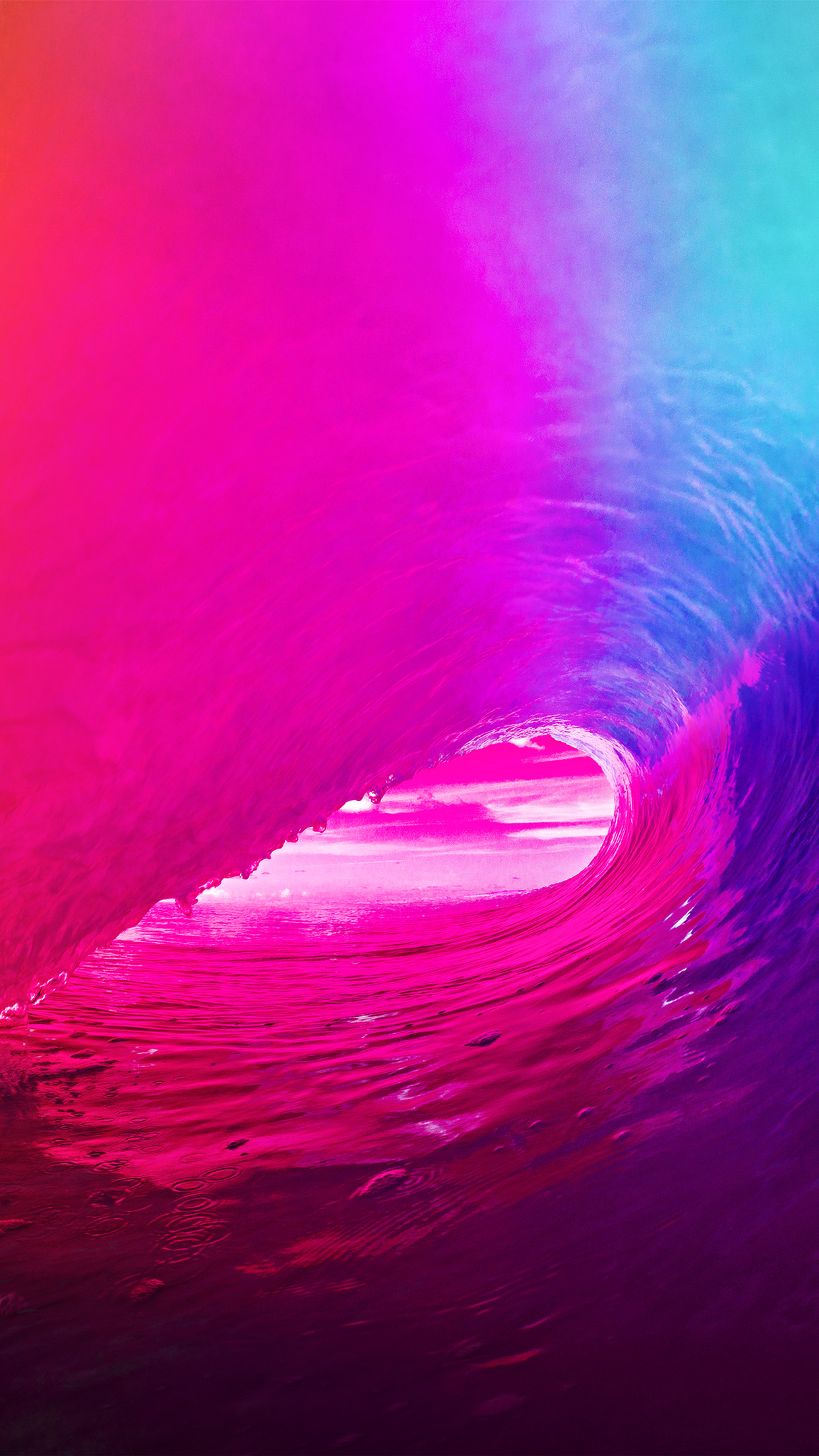 Ios9 Apple Wave Rainbow Sea Ocean Red Android wallpaper
