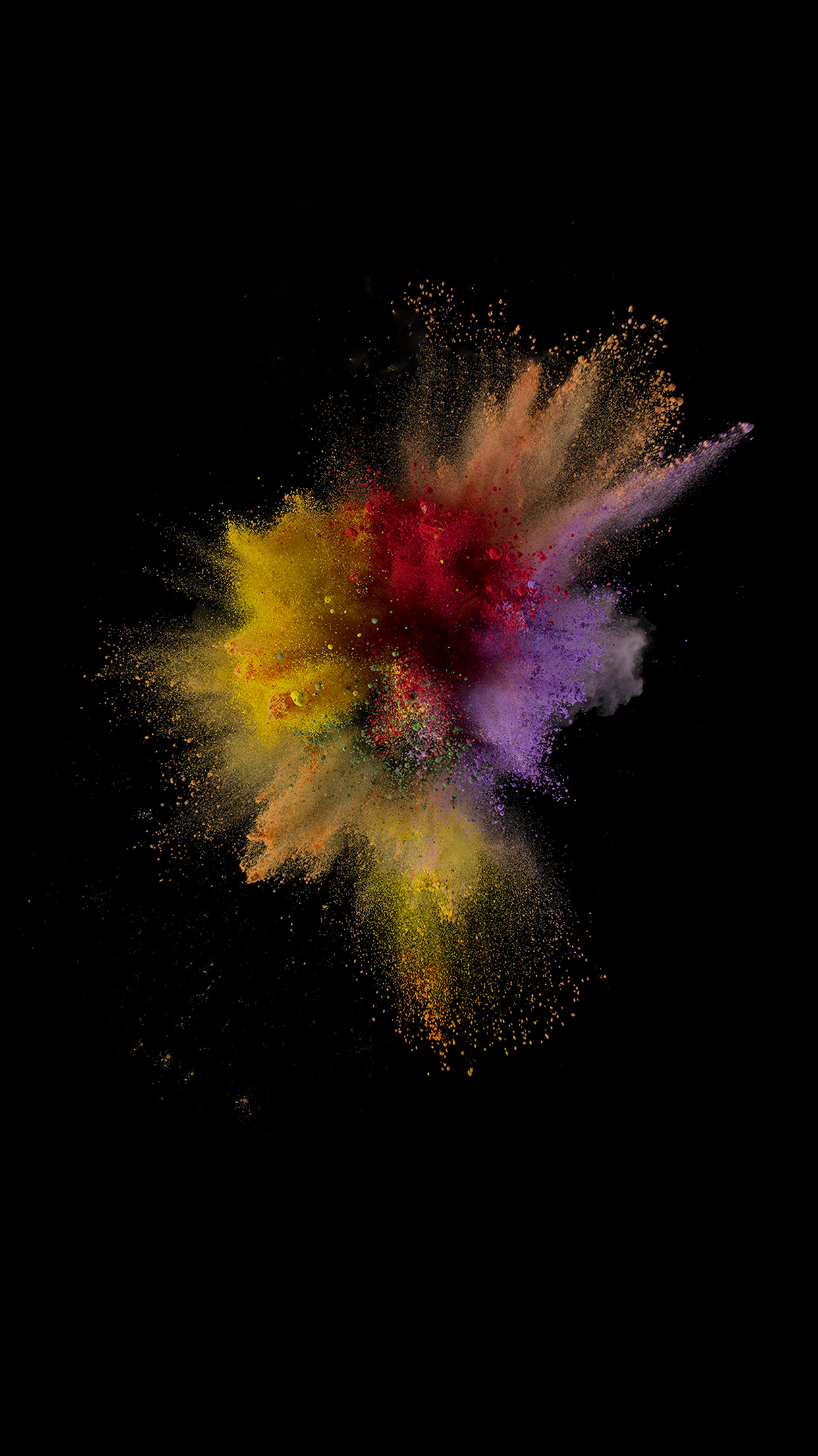 Ios9 Sparkle Color Red Yellow Apple Crayon Dark Android wallpaper