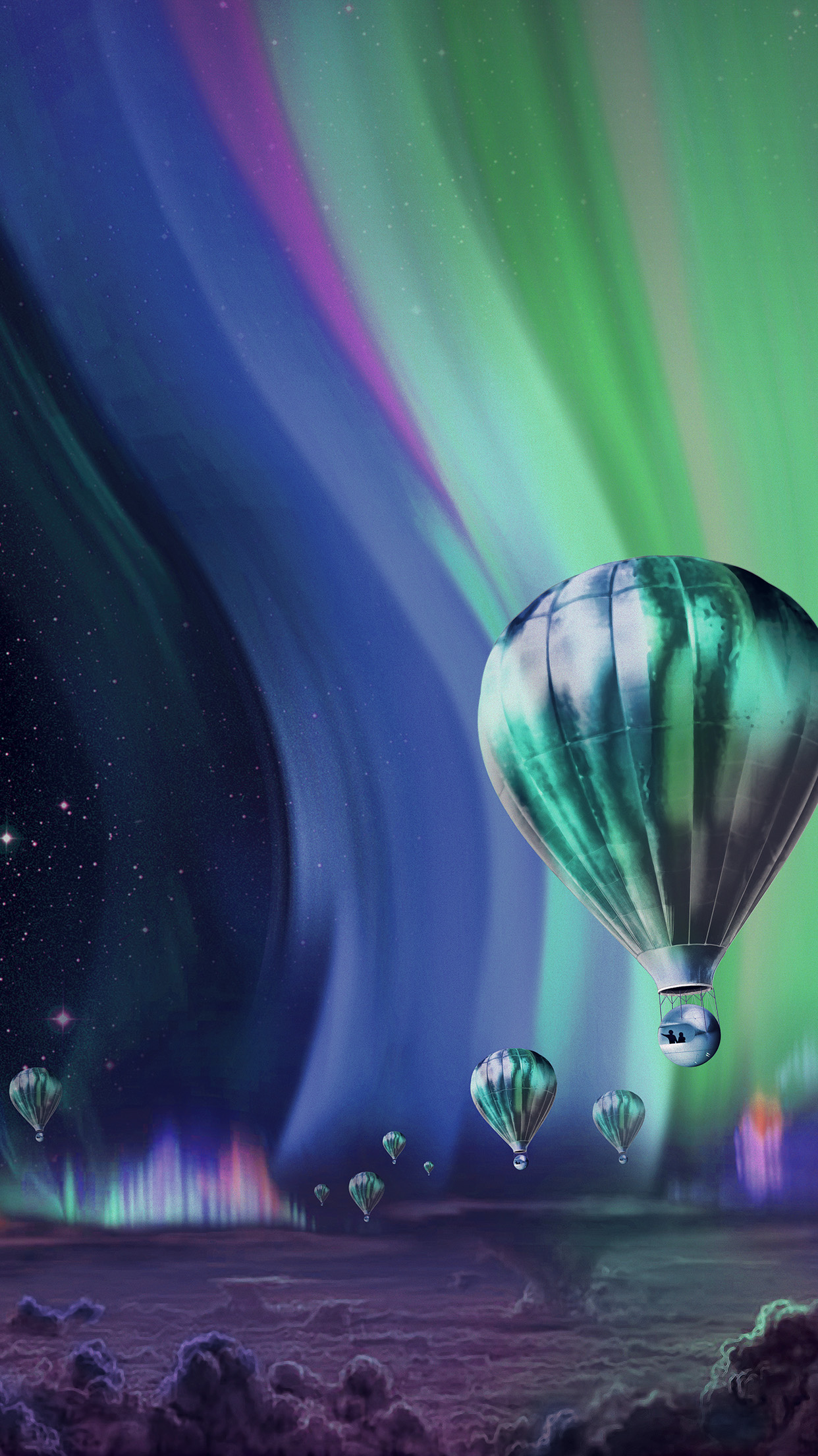 Jupiter Aurora Space Sky Art Illustration Blue Android wallpaper
