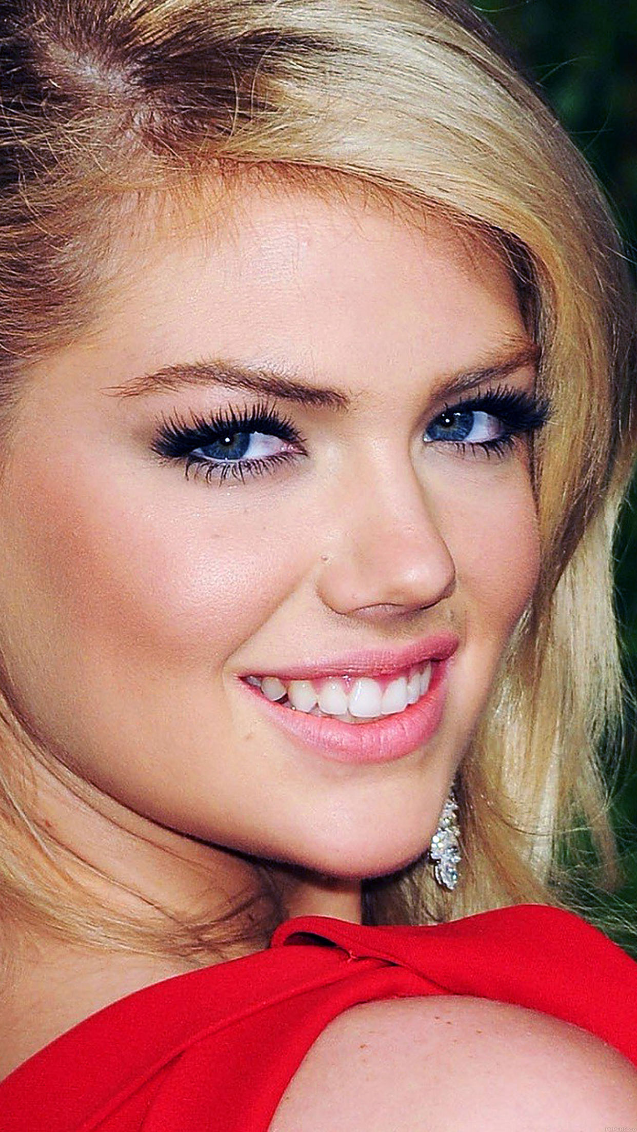 Kate Upton Red Dress Girl Face Android wallpaper
