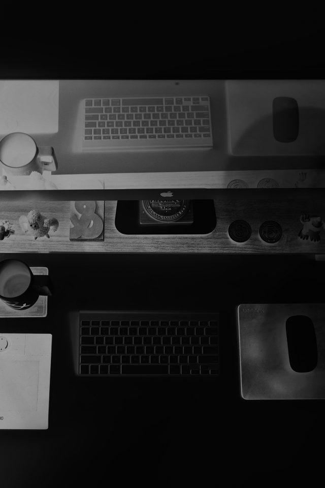 Mac Apple Desk Jeff Sheldon Dark Office Android wallpaper