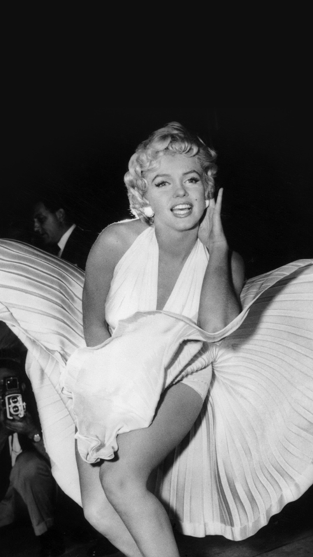 Marilyn Monroe Dark Bw Celebrity Android wallpaper