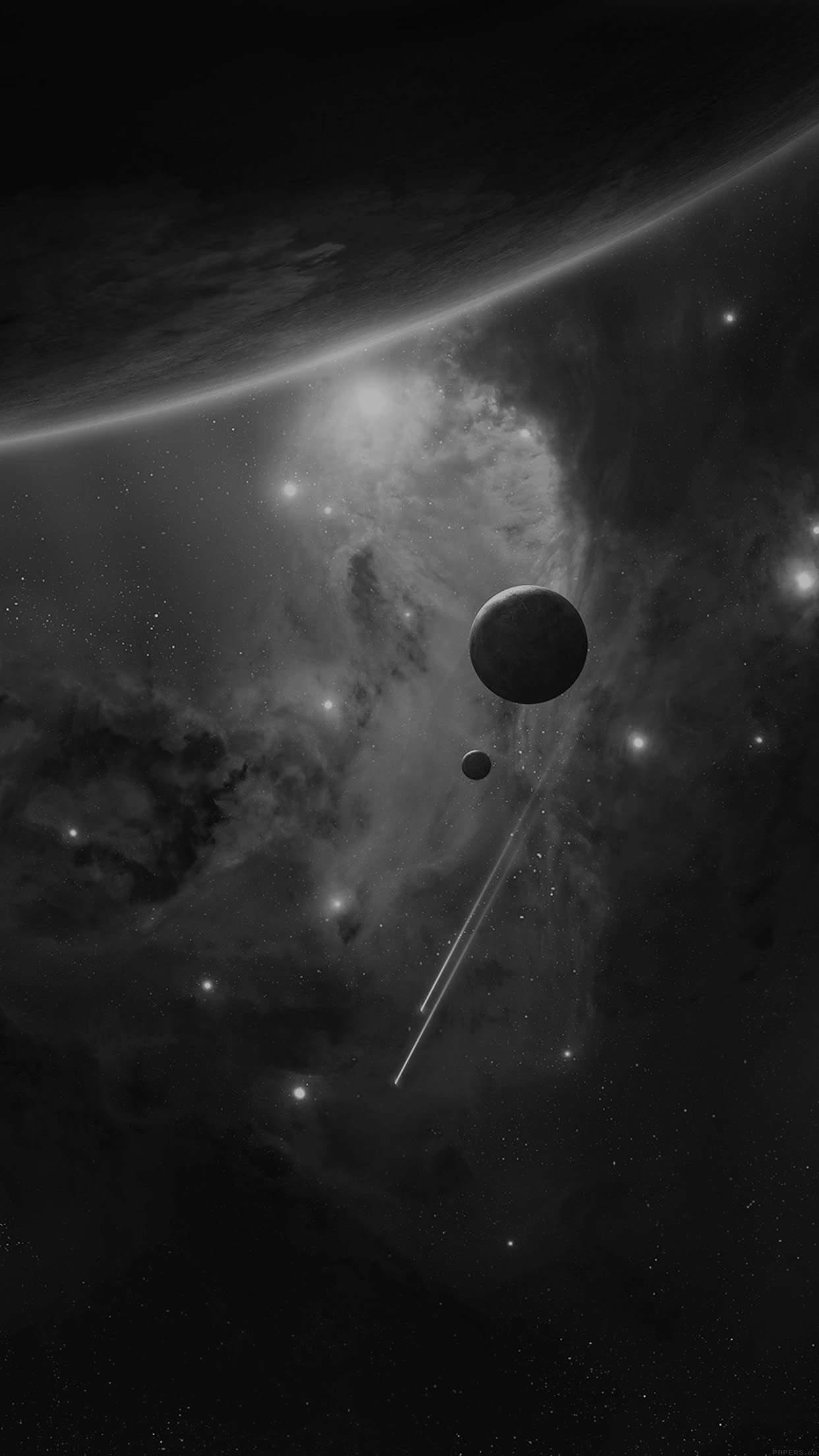 Planets Space Abstract Dark Art Android wallpaper