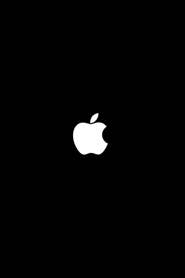 Simple Apple Logo Black Minimal Android wallpaper