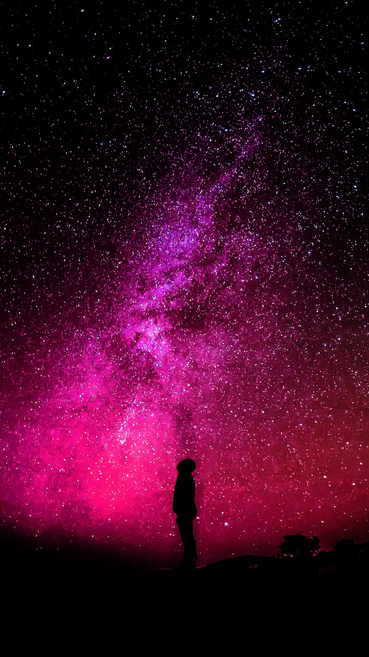 Sky Galaxy Milkyway Space Night Red Android wallpaper