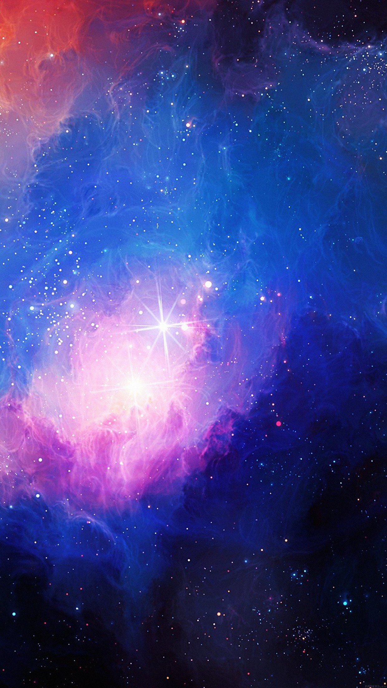 Space Aurora Art Star Illust Blue Rainbow Android wallpaper