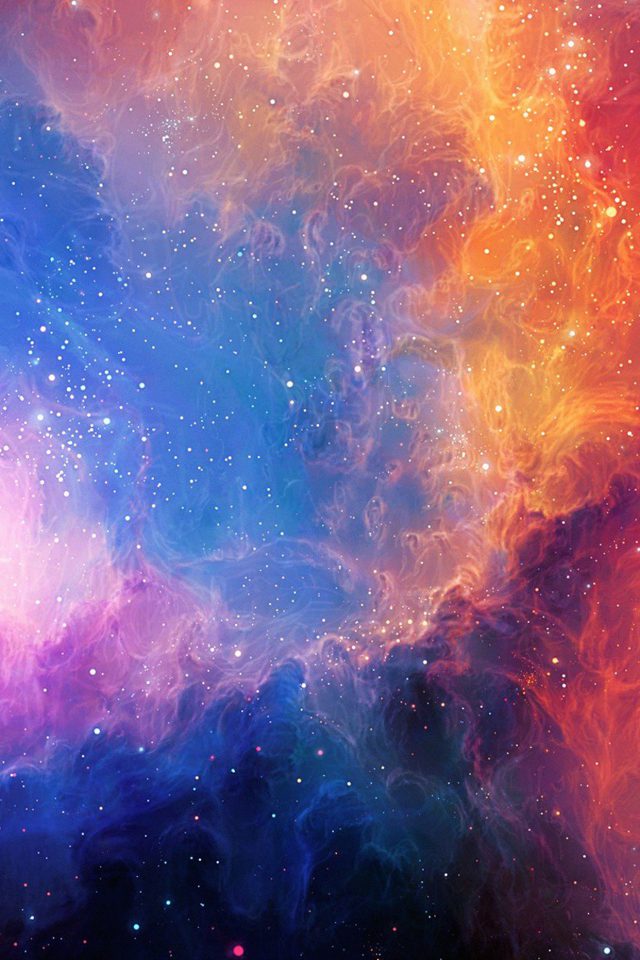 Space Aurora Art Star Illust Rainbow Android wallpaper