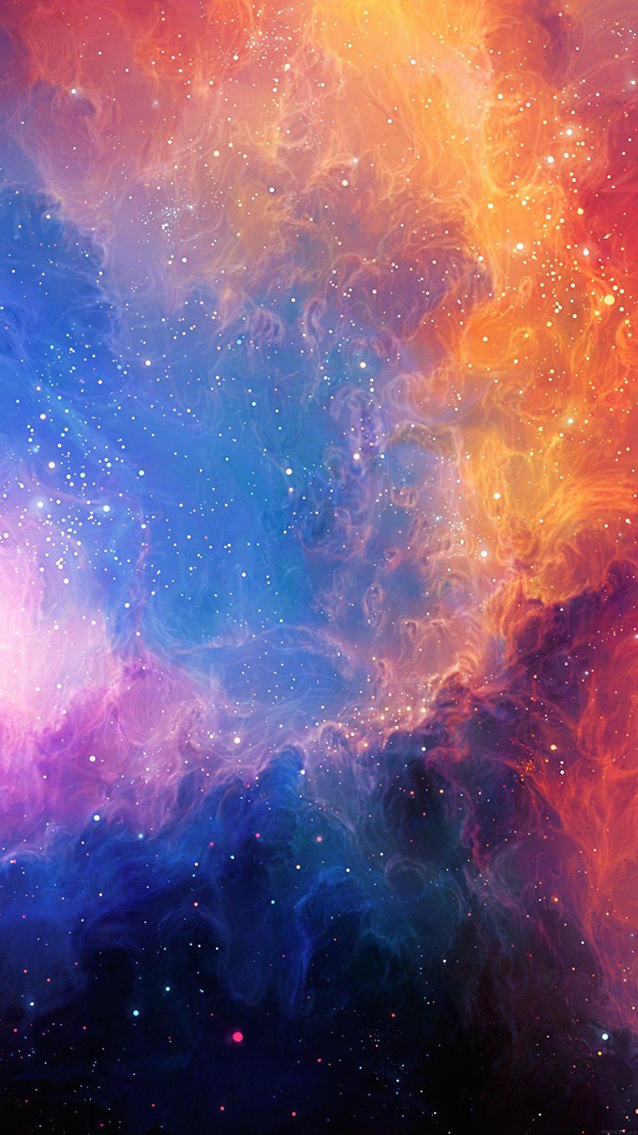 Space Aurora Art Star Illust Rainbow Android wallpaper