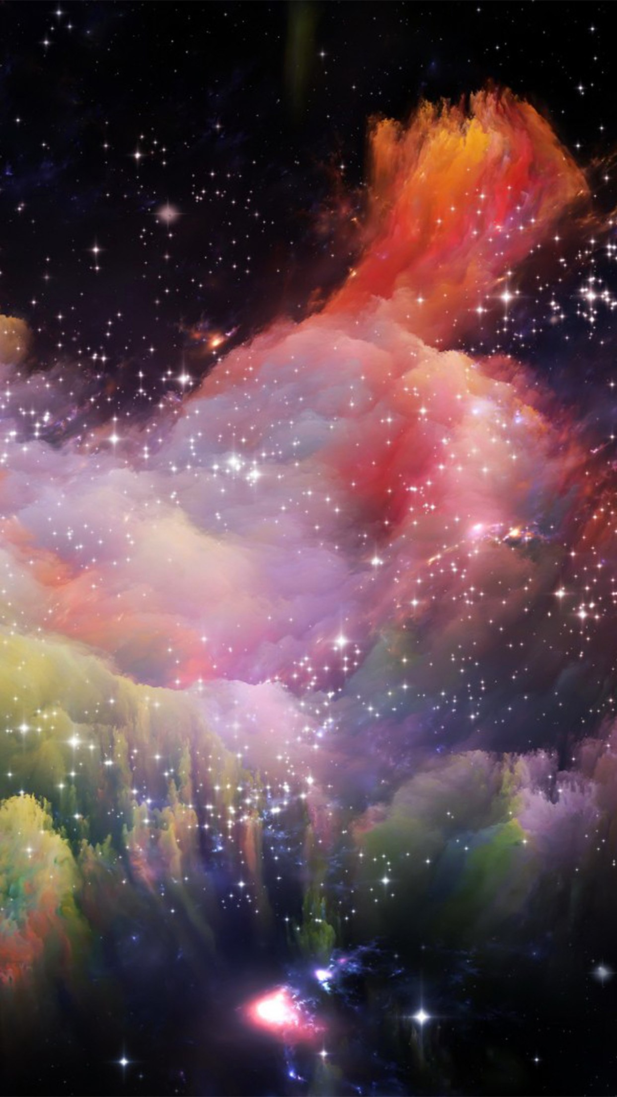 Space Rainbow Colorful Star Art Illustration Android wallpaper