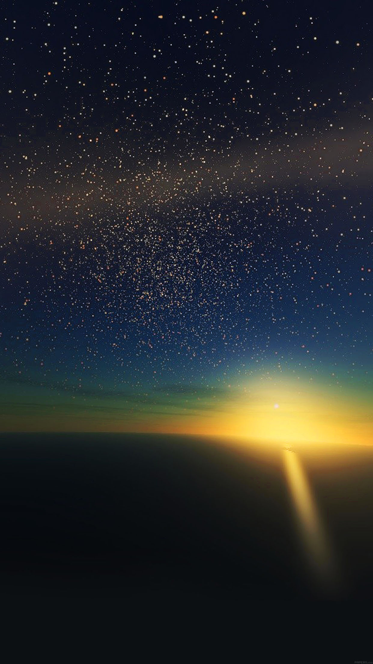 Stars Shine Horizon Space Sky Nature Android wallpaper