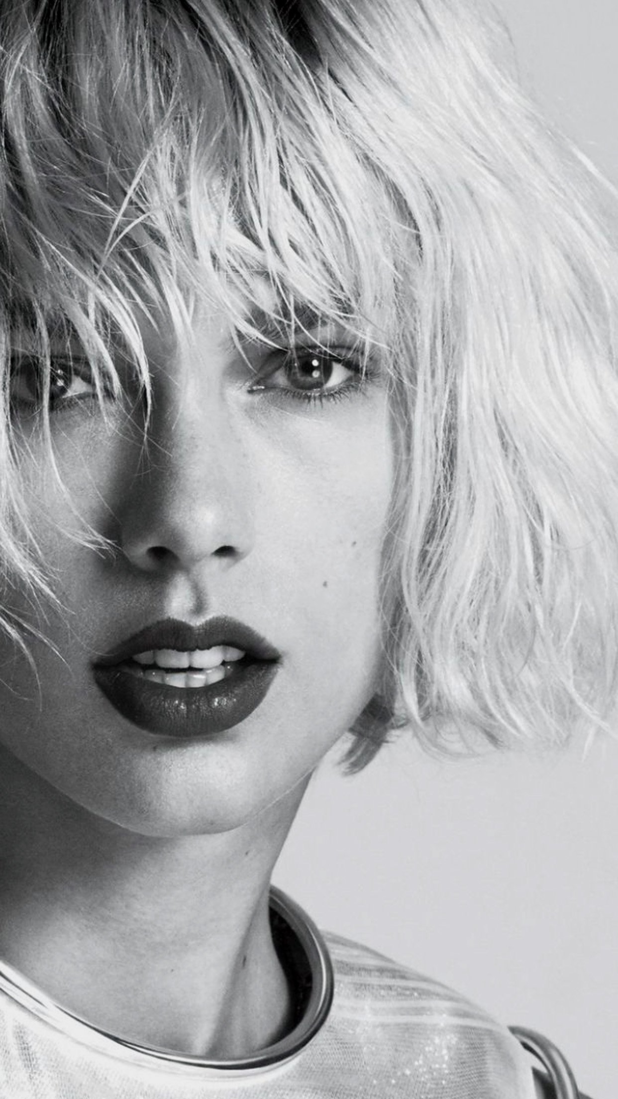 Taylor Swift Bw Dark Face Singer Android wallpaper