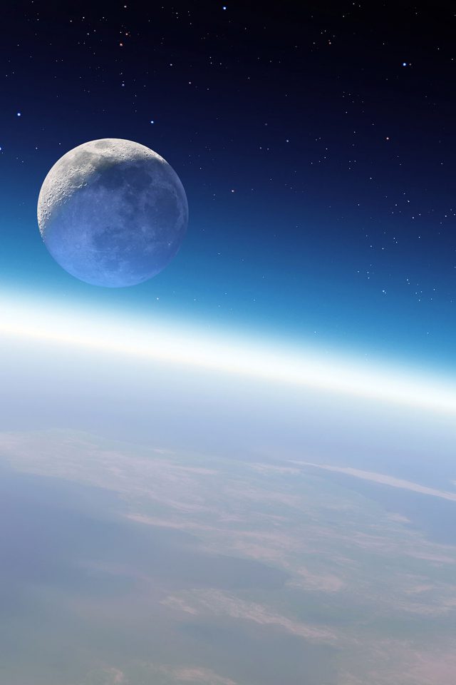 Wallpaper Earth And Moon Space Android wallpaper