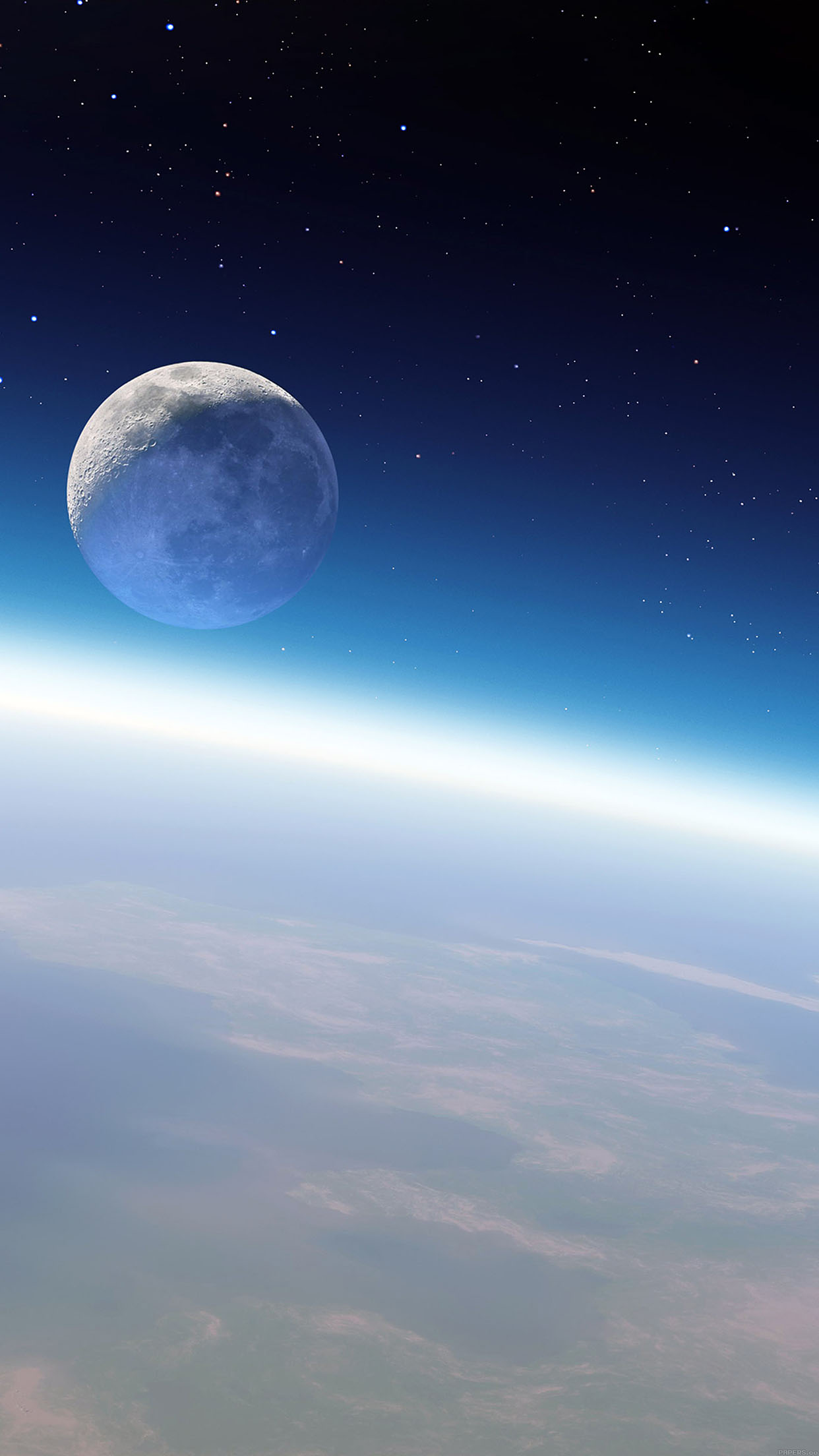 Wallpaper Earth And Moon Space Android wallpaper